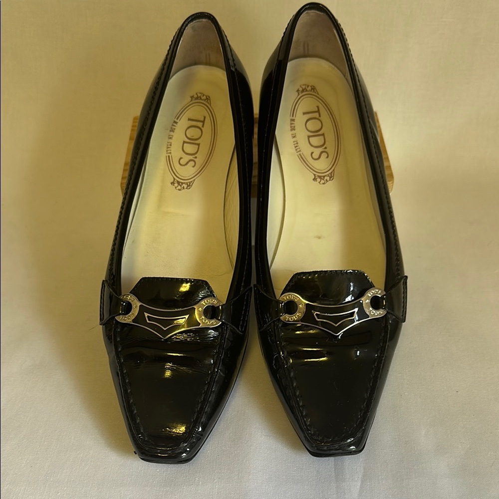 Tod's Black Patent Leather Loafers